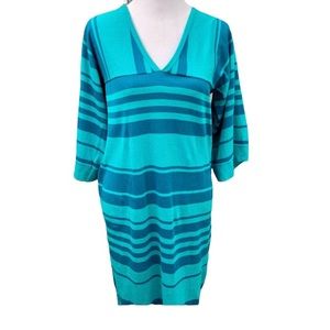 TRINA TURK knit dress  Cotton knit Size Large in Turquoise